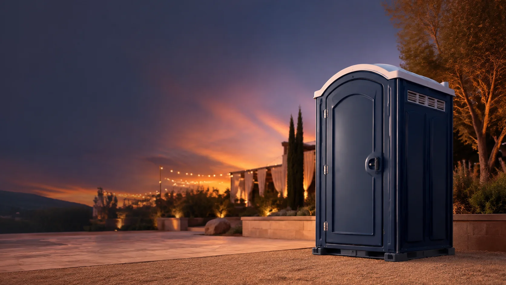 Portable restroom shown for rental planning in Knoxville, TN
